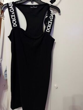 Dolce & Gabbana Black Logo-Strap Tank Dress